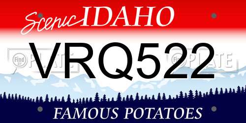 VRQ522 Idaho License Plate