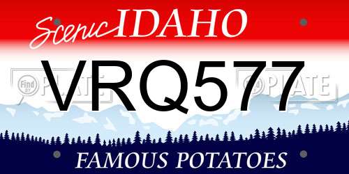 VRQ577 Idaho License Plate
