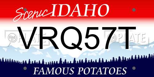 VRQ57T Idaho License Plate