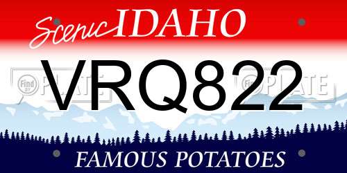 VRQ822 Idaho License Plate