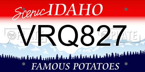 VRQ827 Idaho License Plate