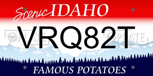 VRQ82T Idaho License Plate