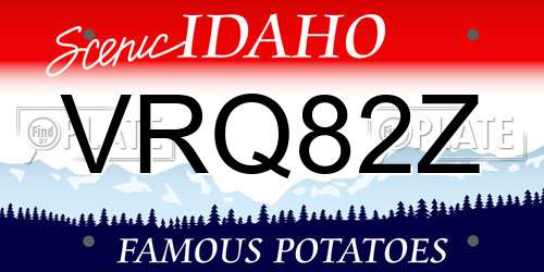 VRQ82Z Idaho License Plate