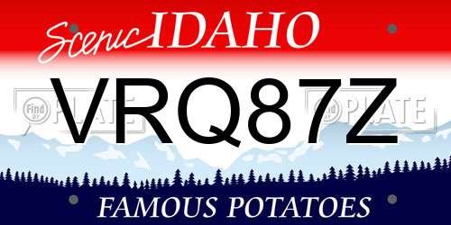 VRQ87Z Idaho License Plate
