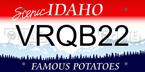 VRQB22 Idaho License Plate