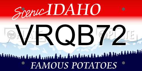 VRQB72 Idaho License Plate