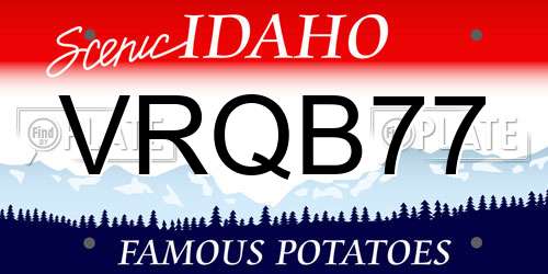 VRQB77 Idaho License Plate