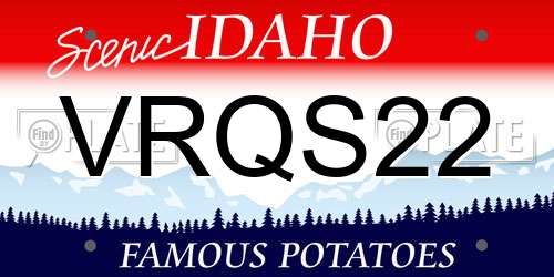 VRQS22 Idaho License Plate