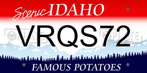 VRQS72 Idaho License Plate