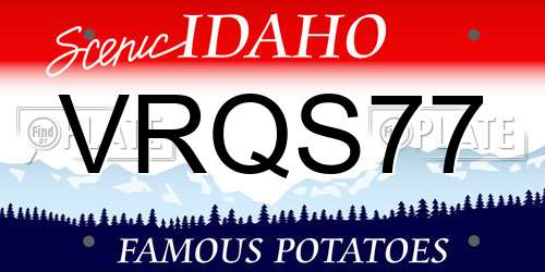 VRQS77 Idaho License Plate