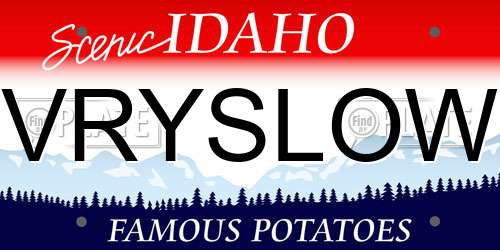 VRYSLOW Idaho License Plate