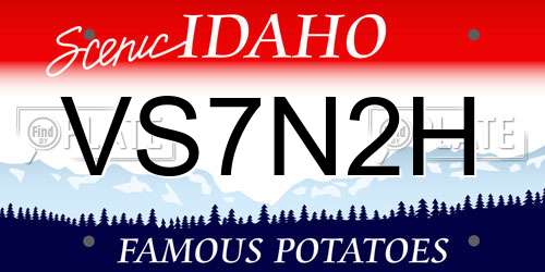 VS7N2H Idaho License Plate