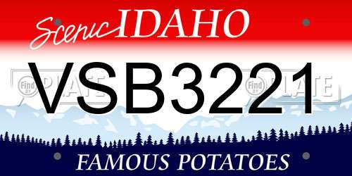 VSB3221 Idaho License Plate