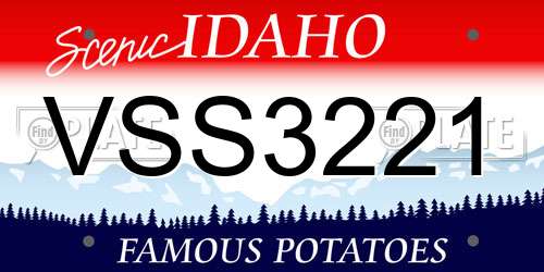 VSS3221 Idaho License Plate