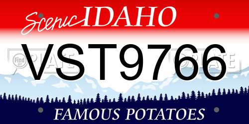 VST9766 Idaho License Plate