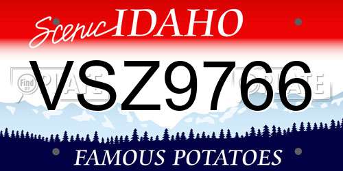 VSZ9766 Idaho License Plate