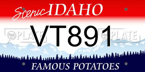 VT891 Idaho License Plate