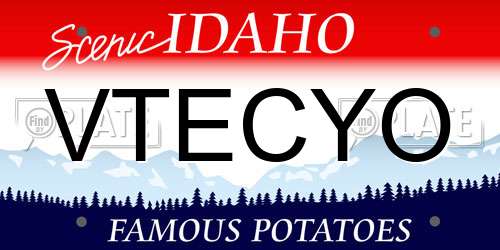 VTECYO Idaho License Plate