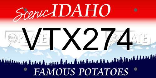 VTX274 Idaho License Plate
