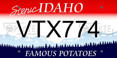 VTX774 Idaho License Plate