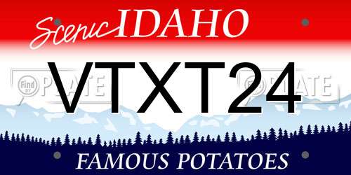 VTXT24 Idaho License Plate