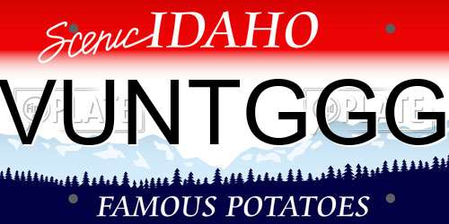 VUNTGGG Idaho License Plate