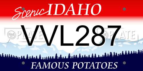 VVL287 Idaho License Plate