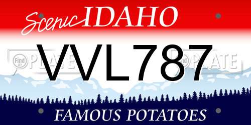 VVL787 Idaho License Plate