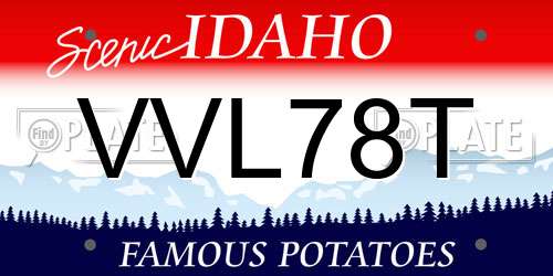 VVL78T Idaho License Plate