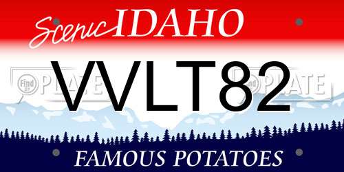 VVLT82 Idaho License Plate