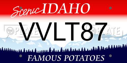 VVLT87 Idaho License Plate