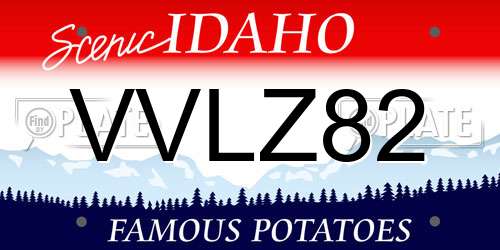 VVLZ82 Idaho License Plate