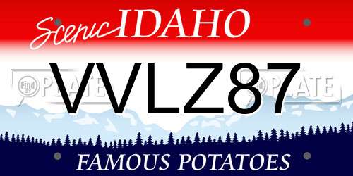VVLZ87 Idaho License Plate