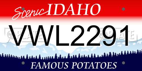 VWL2291 Idaho License Plate