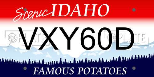 VXY60D Idaho License Plate