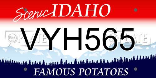 VYH565 Idaho License Plate