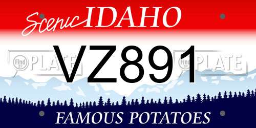VZ891 Idaho License Plate