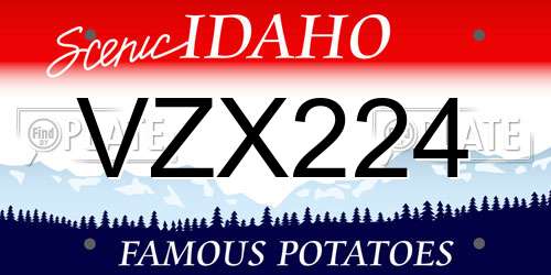 VZX224 Idaho License Plate