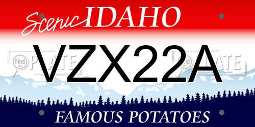 VZX22A Idaho License Plate