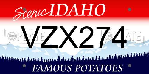 VZX274 Idaho License Plate