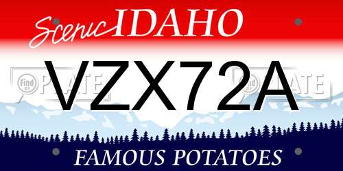 VZX72A Idaho License Plate