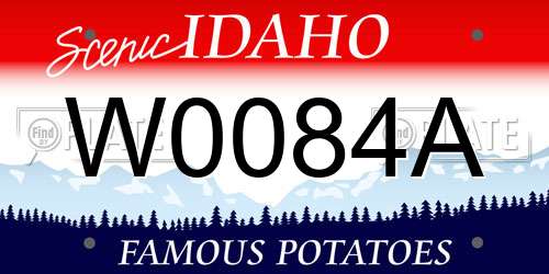 W0084A Idaho License Plate
