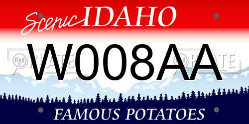 W008AA Idaho License Plate