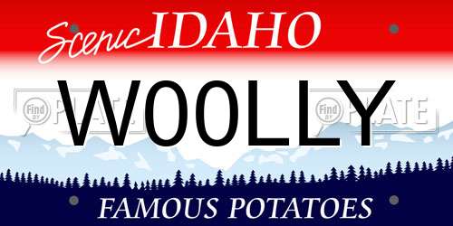 W00LLY Idaho License Plate