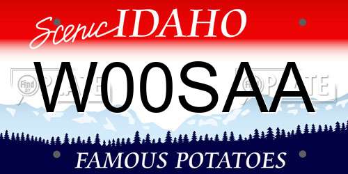 W00SAA Idaho License Plate