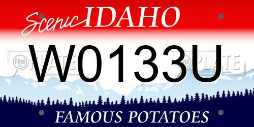 W0133U Idaho License Plate