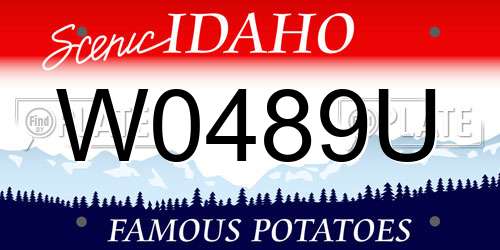 W0489U Idaho License Plate