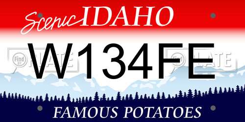 W134FE Idaho License Plate