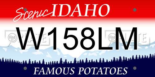W158LM Idaho License Plate