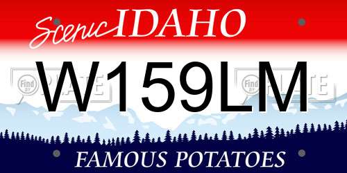 W159LM Idaho License Plate